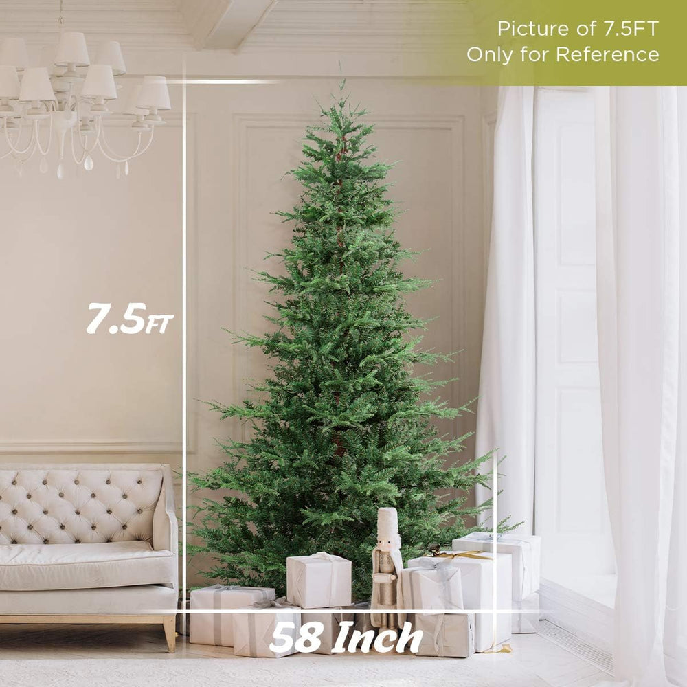 OasisCraft 7.5ft Unlit Aspen Fir Artificial Christmas Tree, Xmas Tree w/1050 ...