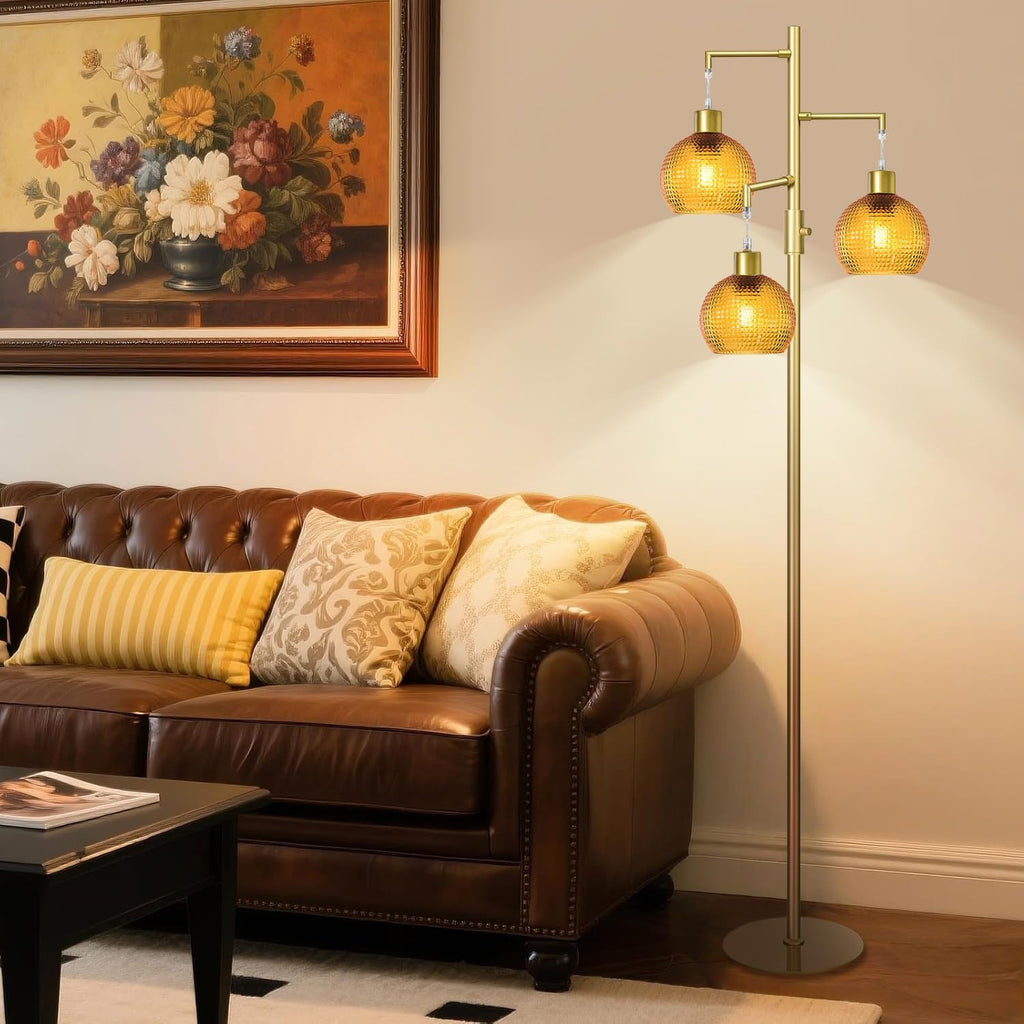 Modern Floor Lamp for Living Room,Mid Century Standing Tree Lamps Dimmable