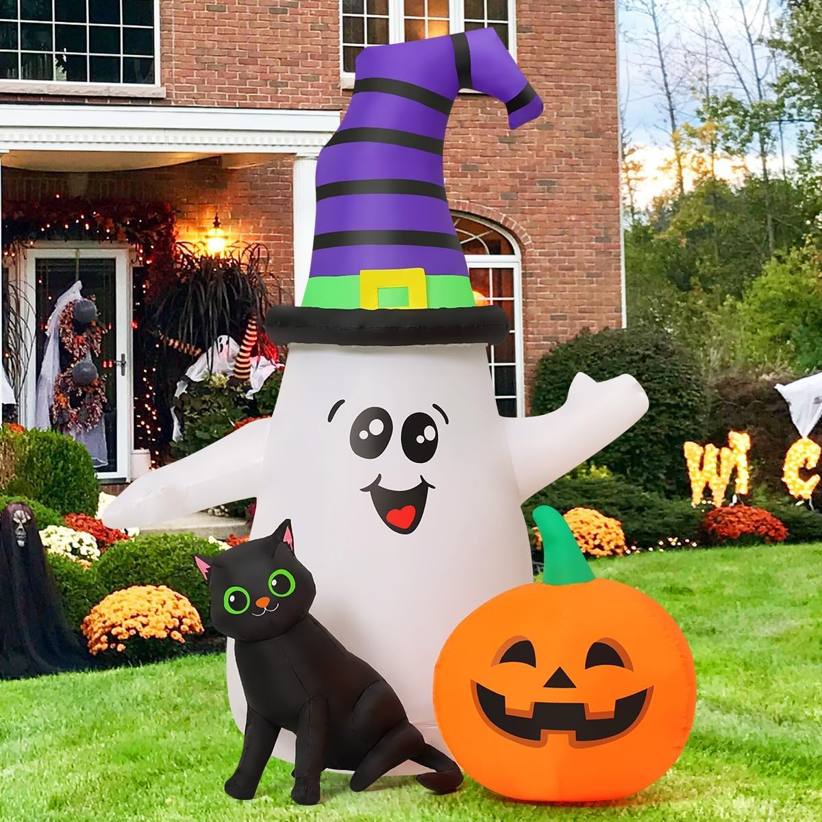 goosh 5ft inflatable halloween cute ghost with the, side view