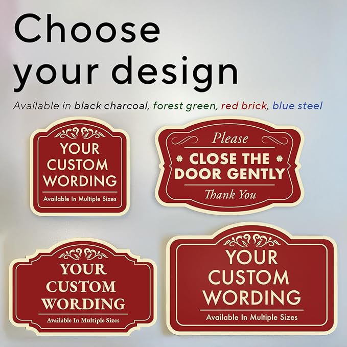 Personalized Custom Decorative Outdoor Metal Sign - Aluminum, Waterproof, USA Made, Red Brick Design 42x28 In