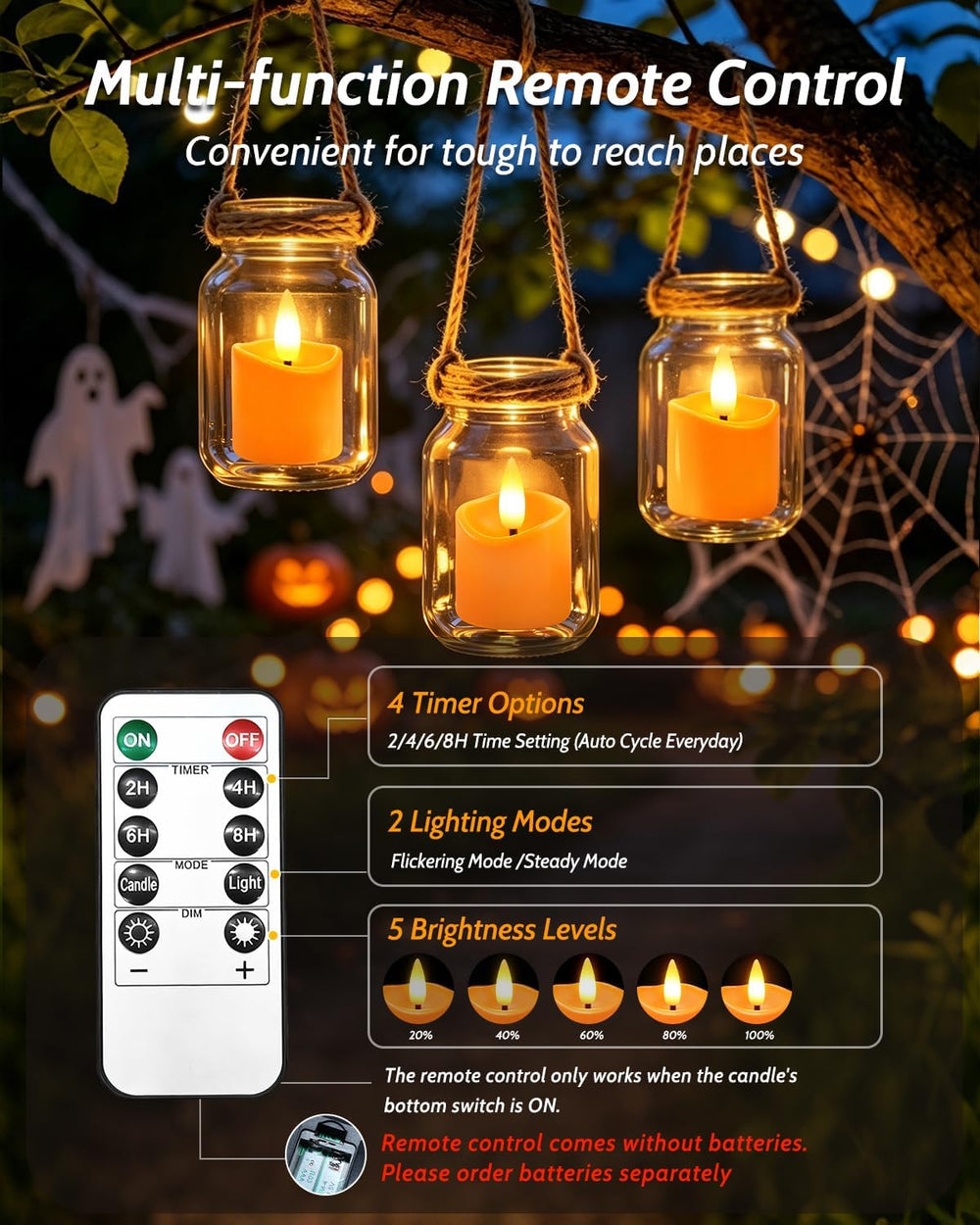 12 Pack Small Rechargeable Flameless Candles with Remote Timer
