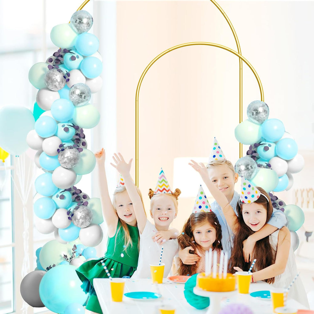 Wedding Arch Backdrop Stand Set of 2, Gold Metal, 7.3FT & 6FT