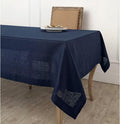 Solino Home Navy Blue Tablecloth 60 x 108 Inch - 100% Pure Linen Rectangular Tablecloth - Machine Washable Table Cloth for Fall, Autumn, Thanksgiving, Christmas, Holiday - Fete