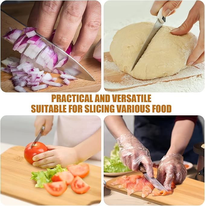 Patelai 12 Packs Wooden Cutting Board Set with Handles Large Kitchen Serving Plain Chopping Board Bulk Gifts for Mom for Vegetables Meat Pizza Cheese Fruit Bread(Bamboo,15 x 7 Inch)