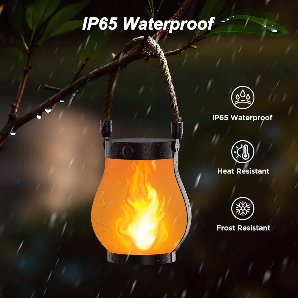 Gen2 Solar Lanterns Outdoor Waterproof with Ultra-Real Flame