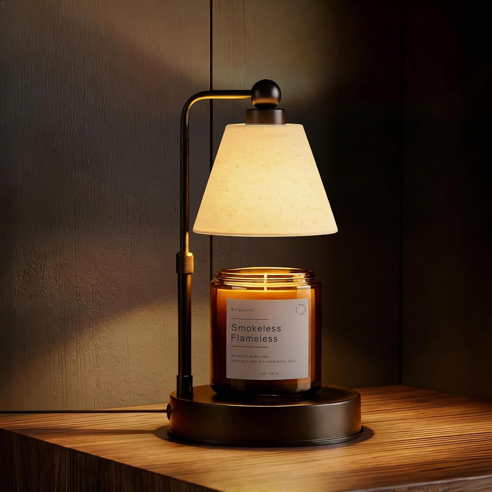 Candle Warmer Lamp with Timer, Dimmable, Adjustable Height, Modern Farmhouse ...
