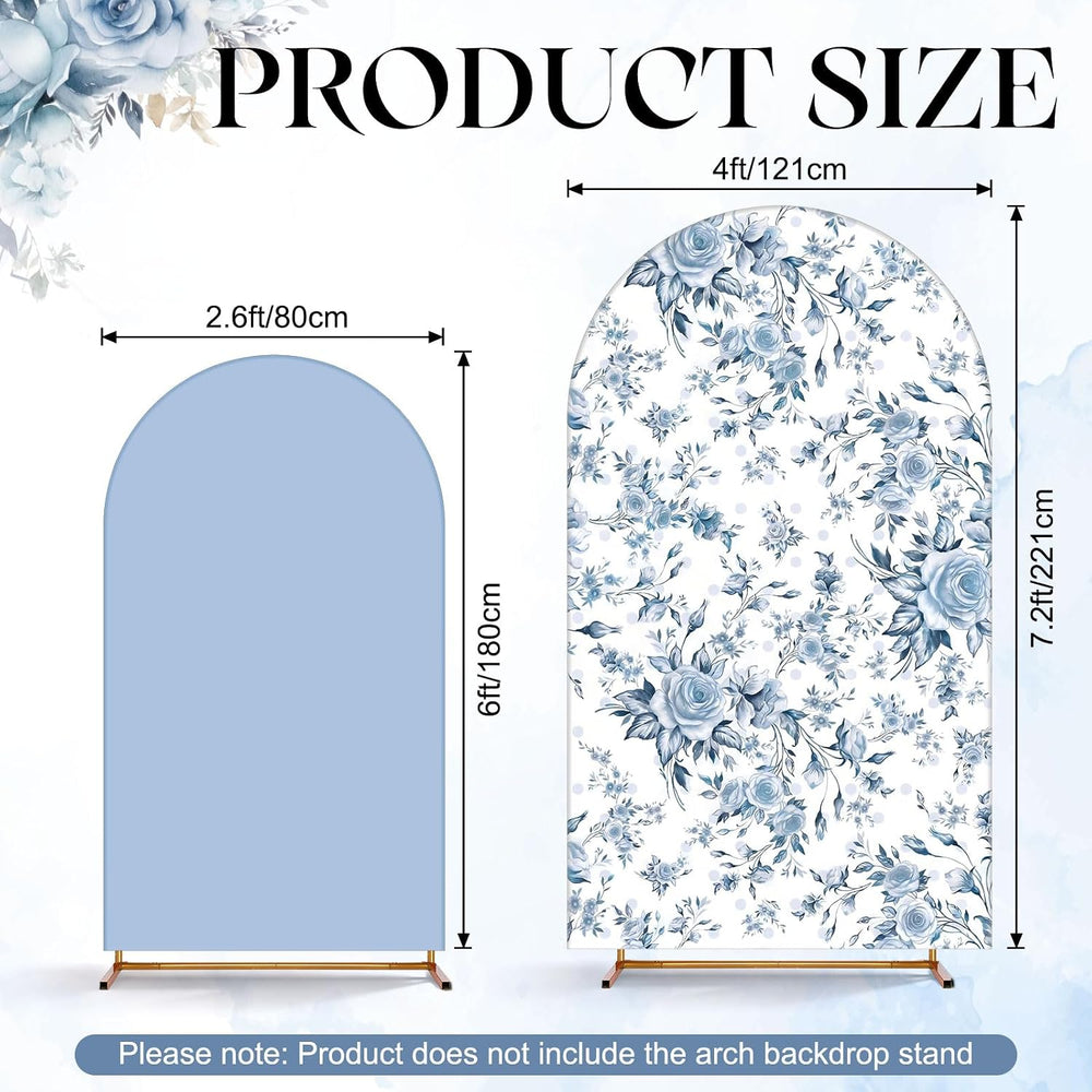 2 Pcs Blue Flower Arch Cover Backdrop