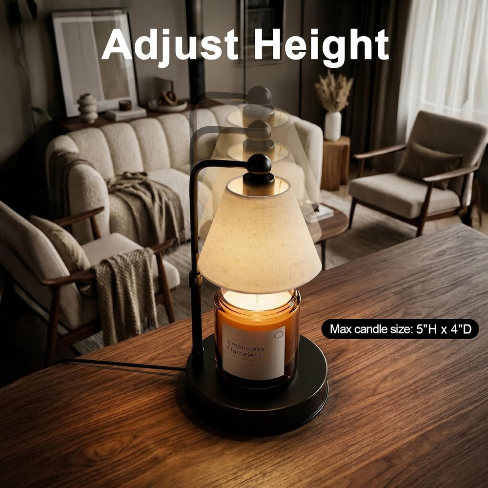 Candle Warmer Lamp with Timer, Dimmable, Adjustable Height, Modern Farmhouse ...
