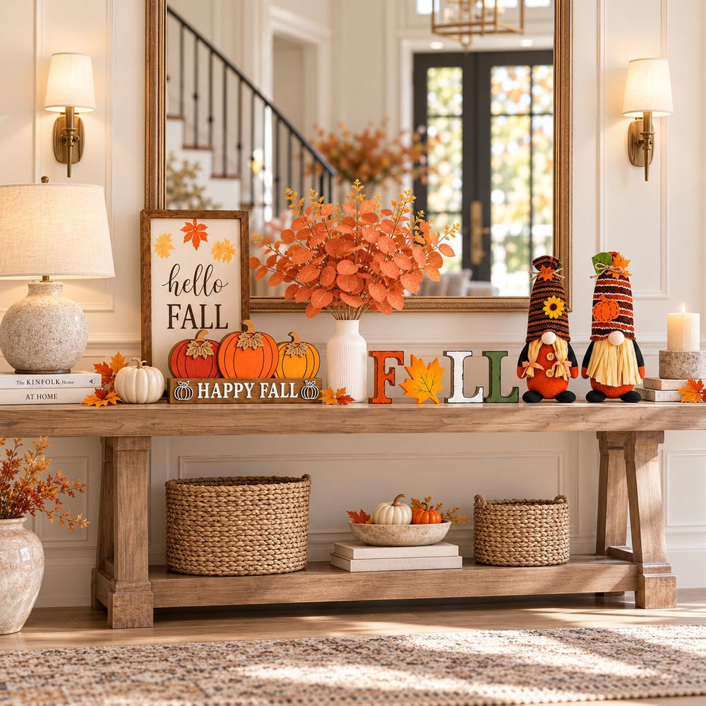 4 Pcs Fall Halloween Decorations for Home Mantel Table Centerpieces