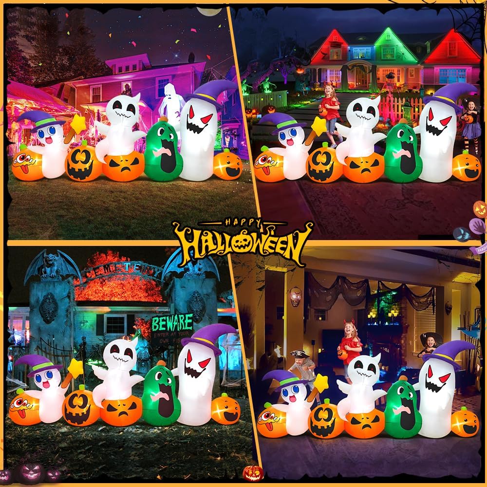 8 ft halloween inflatables blow up outdoor decoration, close-up detail