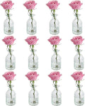 Set of 12 Glass Vases Bud Vases in Bulk, Small Vase for Flowers, Clear Vases Set for Rustic Wedding Decorations, Home Table Flower Decor, Shelf Decor Mini Vases 2.85"X 5.4"
