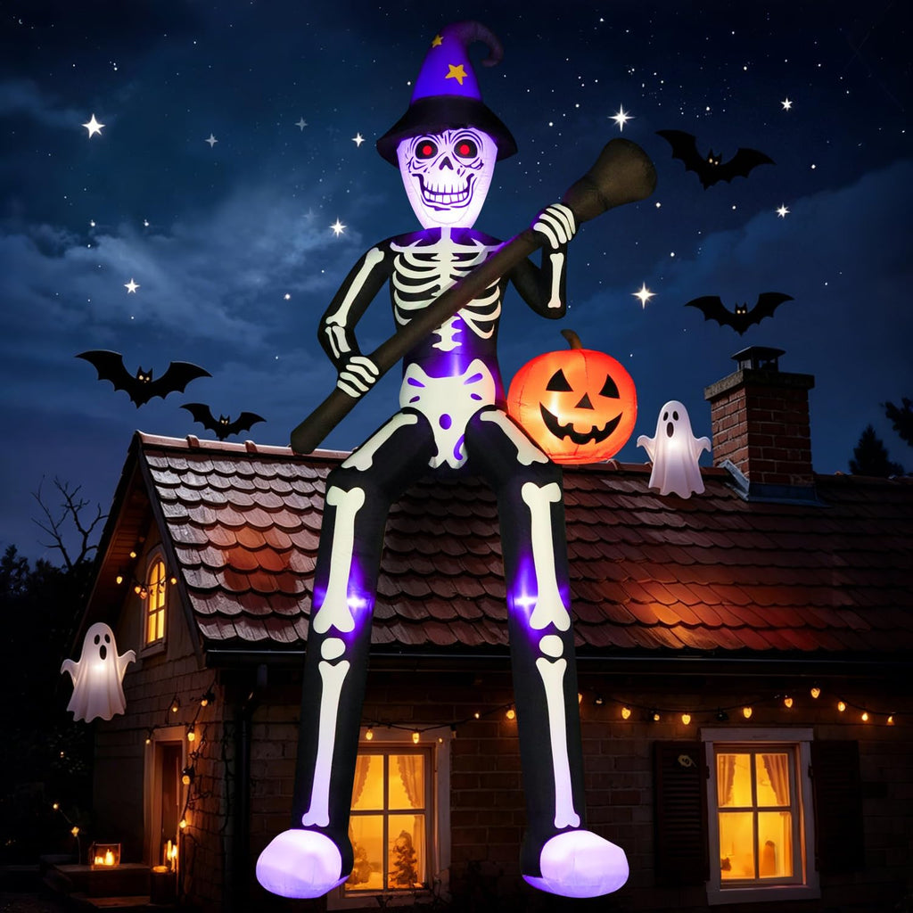domkom 12 ft halloween inflatables outdoor decorations, giant, side view