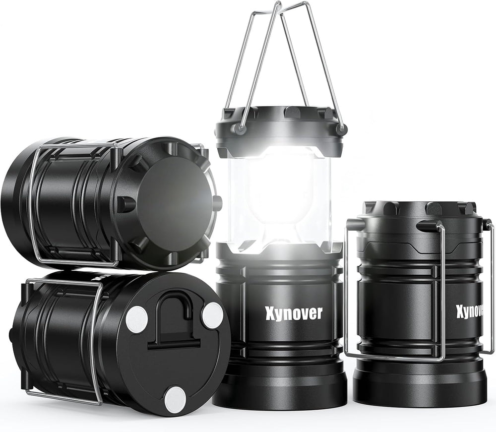 4-Pack Camping Lanterns,LED Lights Powered By Battery,Magnetic Base,Hanging H...