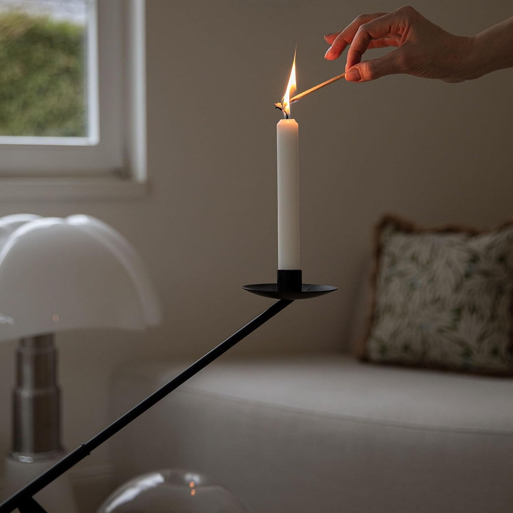 Modern Metal Black Taper Candle Holder,Decorative Candle Stand 19''