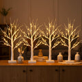 PABIPABI Lighted Birch Tree with LED Lights Christmas Decorations, Small Artificial Bonsai Tree Lights with Timer, LED Tabletop Trees for Home Wedding Decor