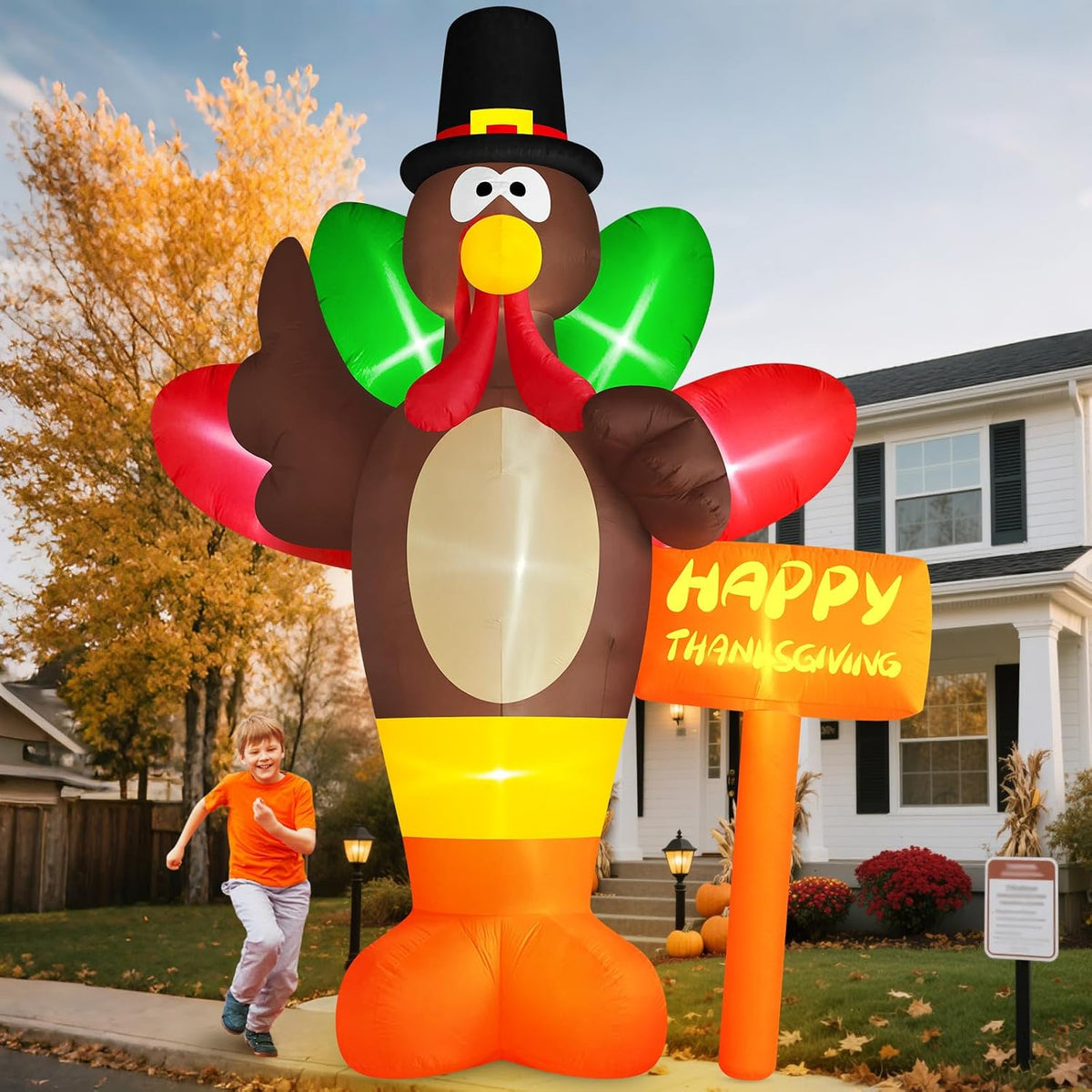 Danxilu Thanksgiving Inflatables 10 FT Giant Turkey Outdoor Decorations