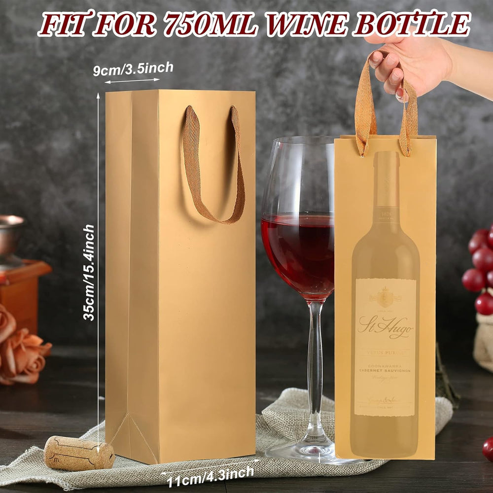 Zonon 48 Pieces Colorful Wine Gift Bags Bulk Christmas Wine Bottle Paper Bags...