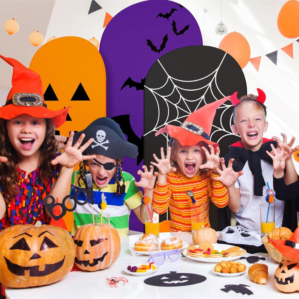 3 Pcs Halloween Arch Backdrop Cover Pumpkin 4ft 5ft 6ft