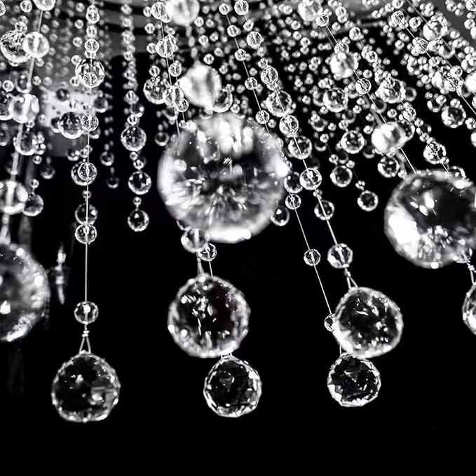Boloban Clear Crystal Beads String Wedding Arch Decorations centerpieces Beads Garland Strands Curtain Chandelier Christmas Tree Ornaments Door String Hanging Beaded Drapes Accessories(6.5 Feet 5pcs)