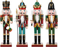 Suzile 4 Pcs 12 Inch Christmas Nutcracker Figures Wooden Soldier