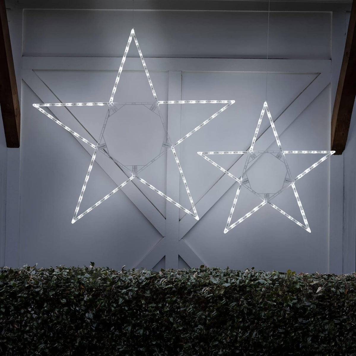 kringle traditions 48-inch lighted cool white christmas star, close-up detail