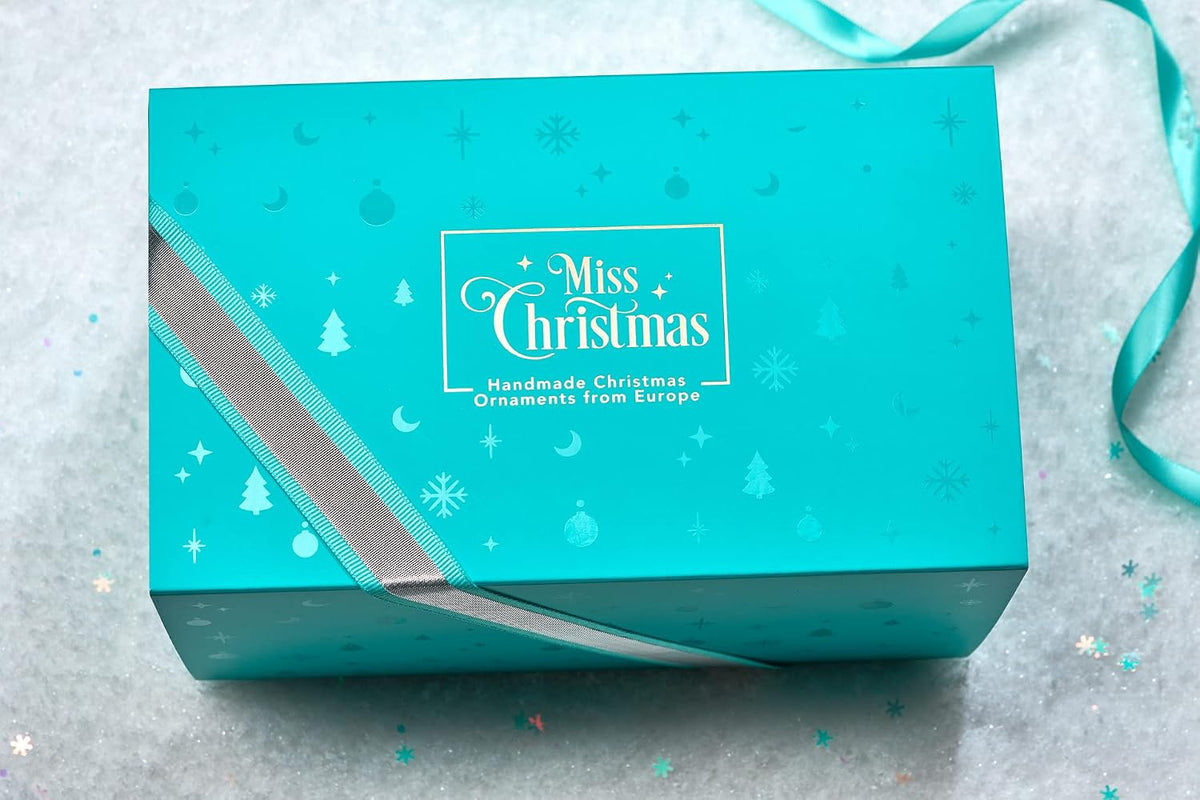 Miss Christmas 2026 Collection Fancy Nutcracker Soldier 7-Inch Blown Glass Christmas Tree Ornament (Elegant White Nutcracker)