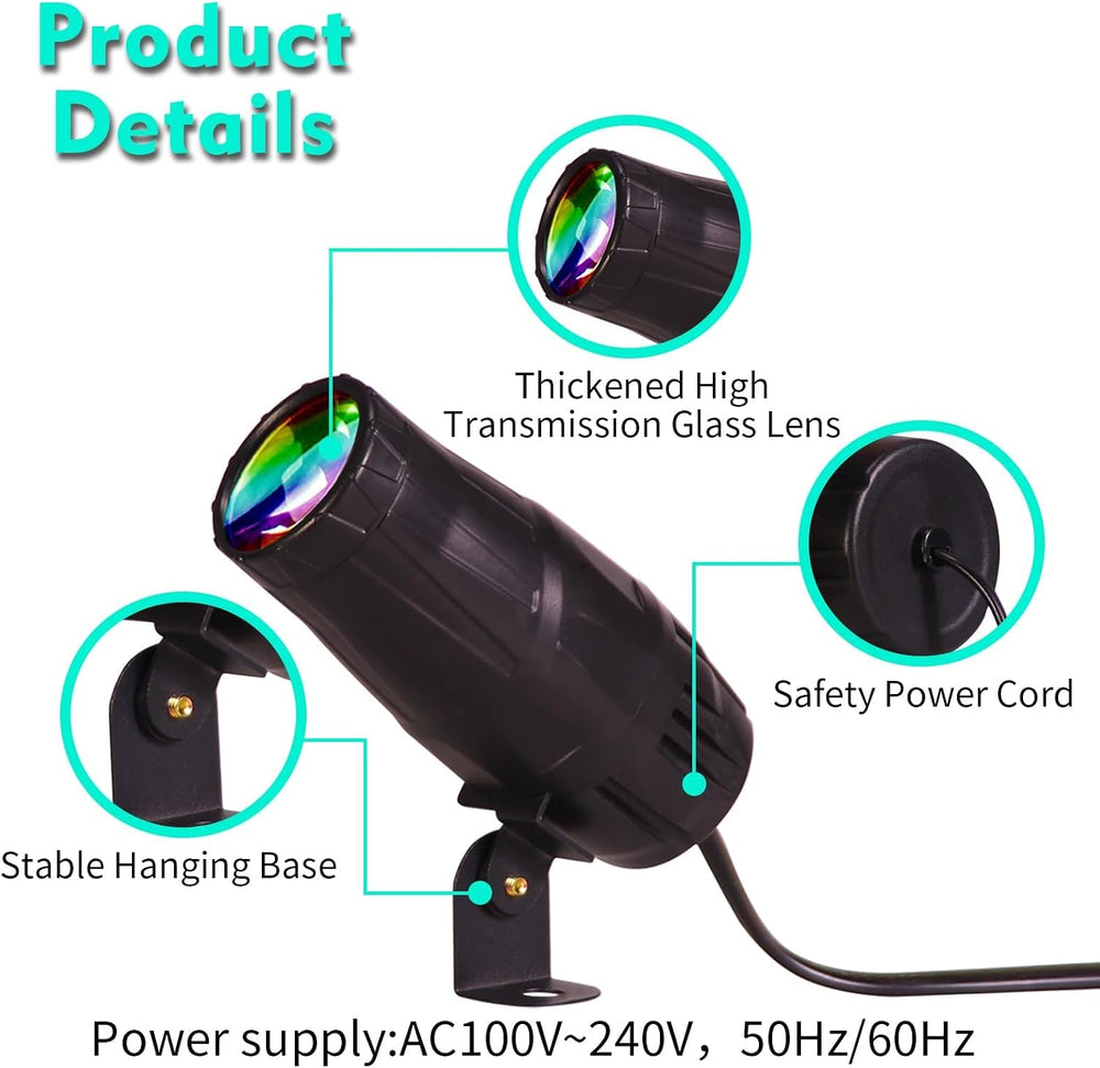 LED Pinspot Light,Stage Spotlight Mini 15W RGBW Disco Ball Spot Lights 4 in 1...