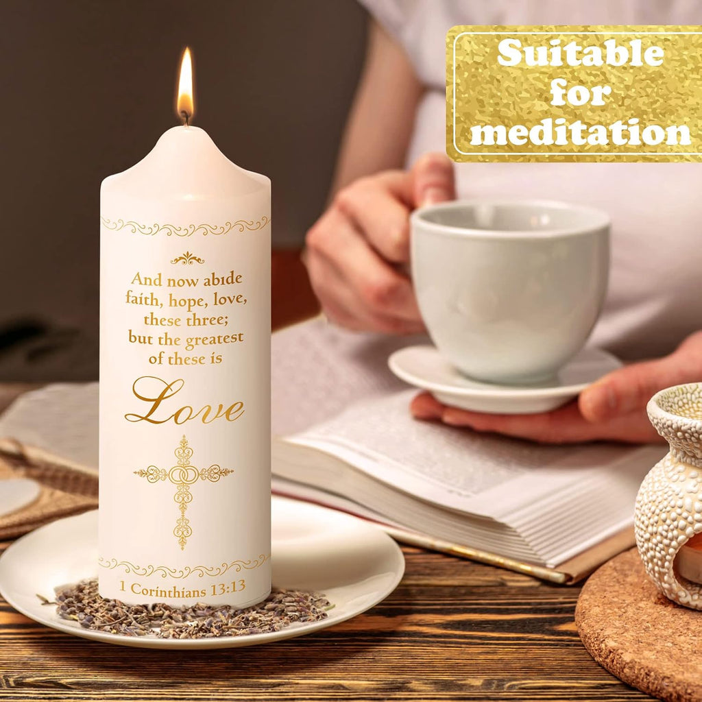 Frienda Unity Candles for Wedding Ceremony Set Wedding Unity Taper Candles Catholic Religious Ceremony Accessories(Charming Style) (3 Pcs)