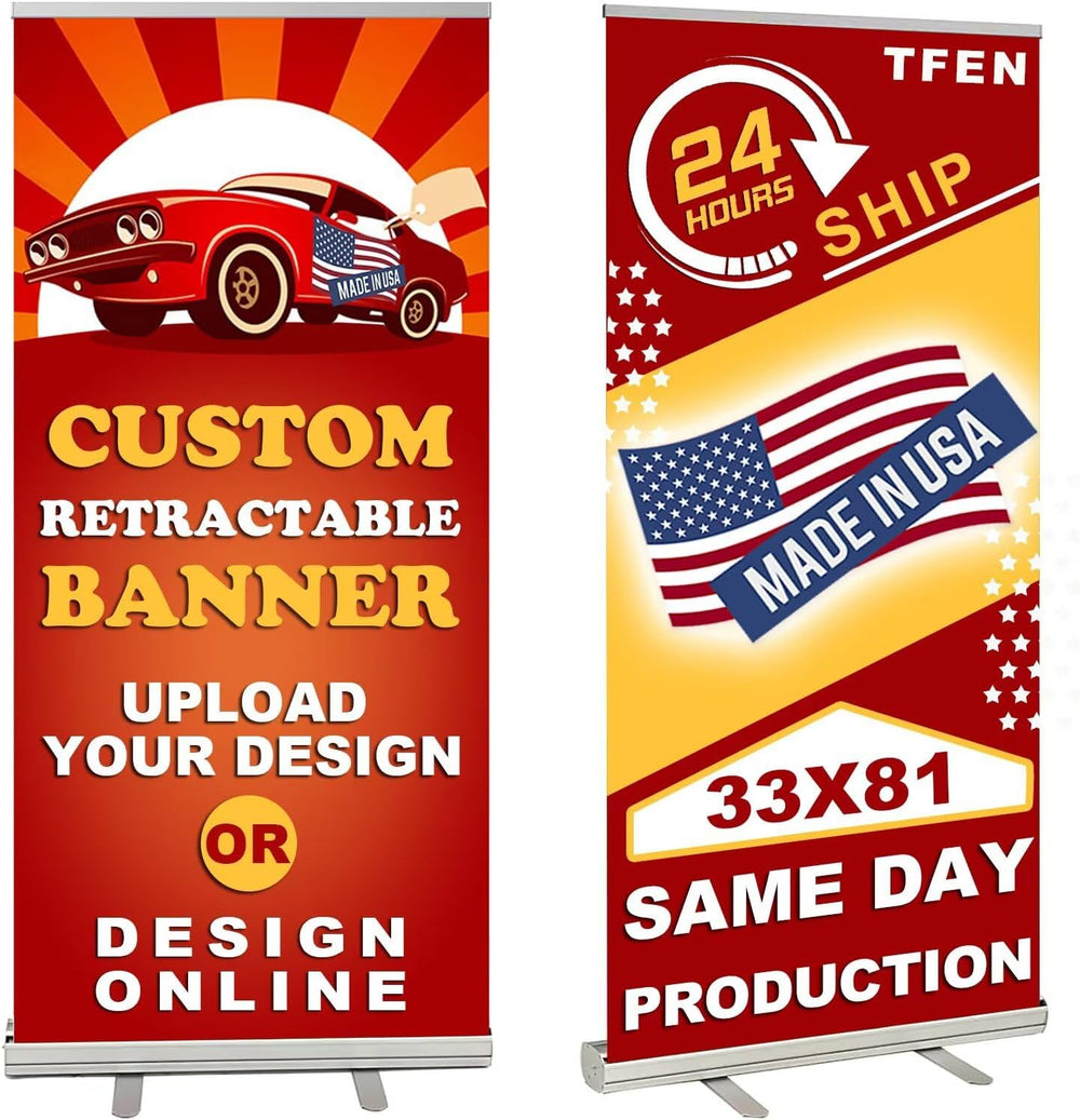 Custom Retractable Banner with Aluminum Silver Stand – Ready in 1 Day, Person...