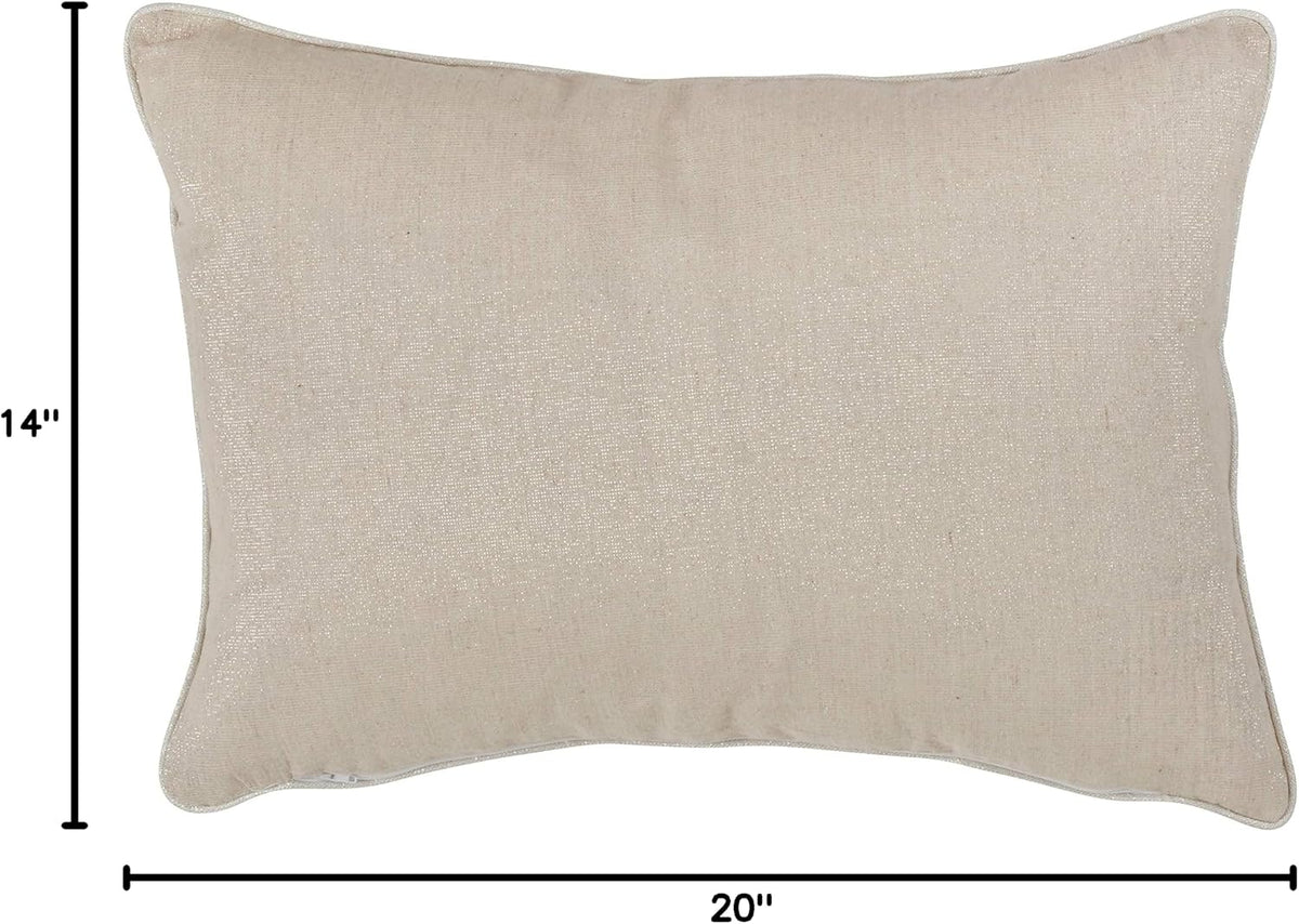 saro lifestyle poly blend embroidered christmas tree pillow, side view
