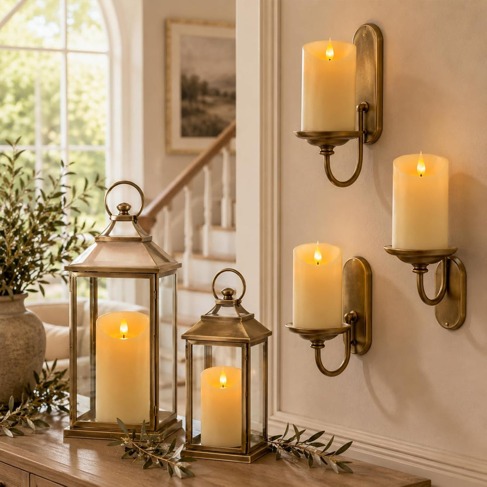 Lezonic Rechargeable Flickering Flameless Candles Battery Operated with Remot...