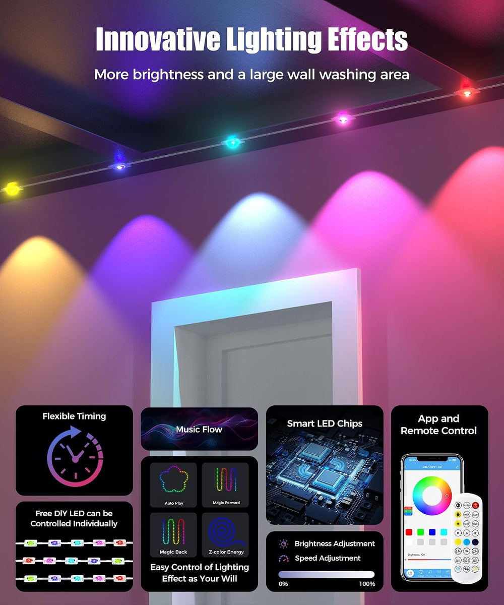 Permanent Outdoor Lights, 100ft Christmas RGB+IC Lights with 100 Modes