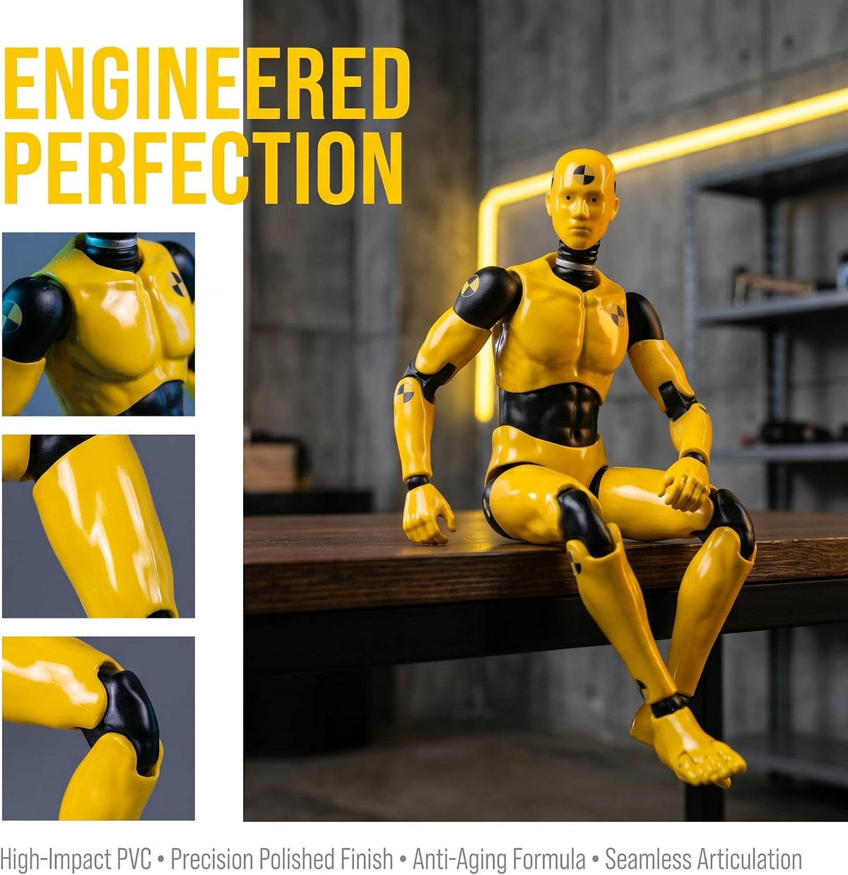 1/12 scale 6inch super flexible male action figure showing dimensions