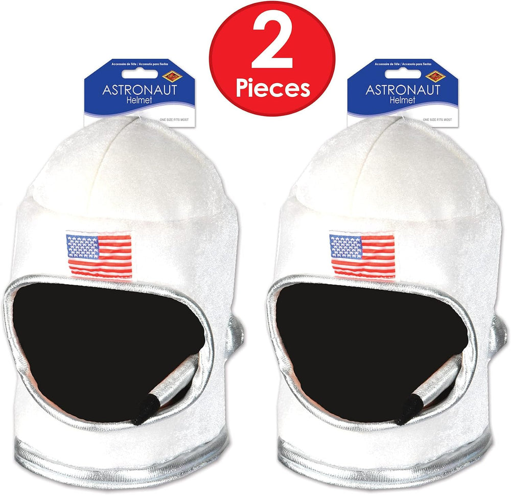 Beistle Unisex Plush Astronaut Helmet – Silver & White Headwear, Space Th...