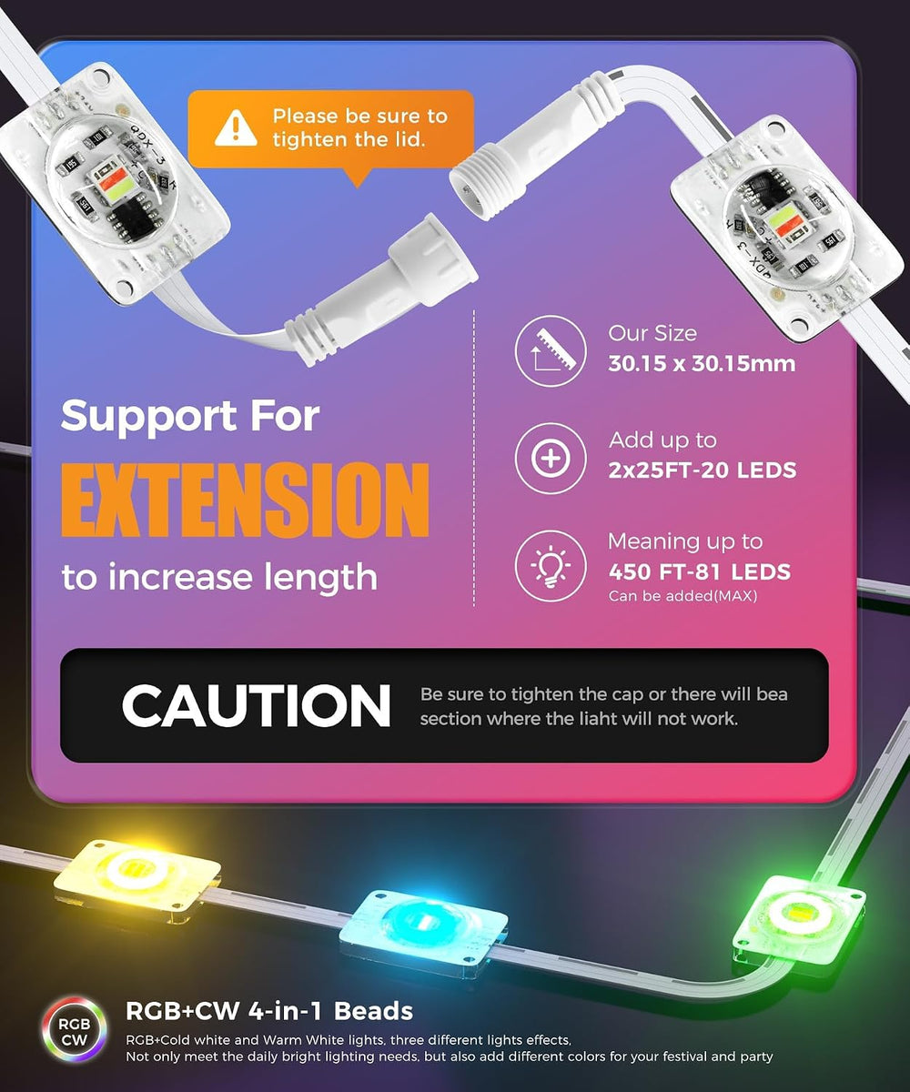 Permanent Outdoor Lights, 100ft Christmas RGB+IC Lights with 100 Modes