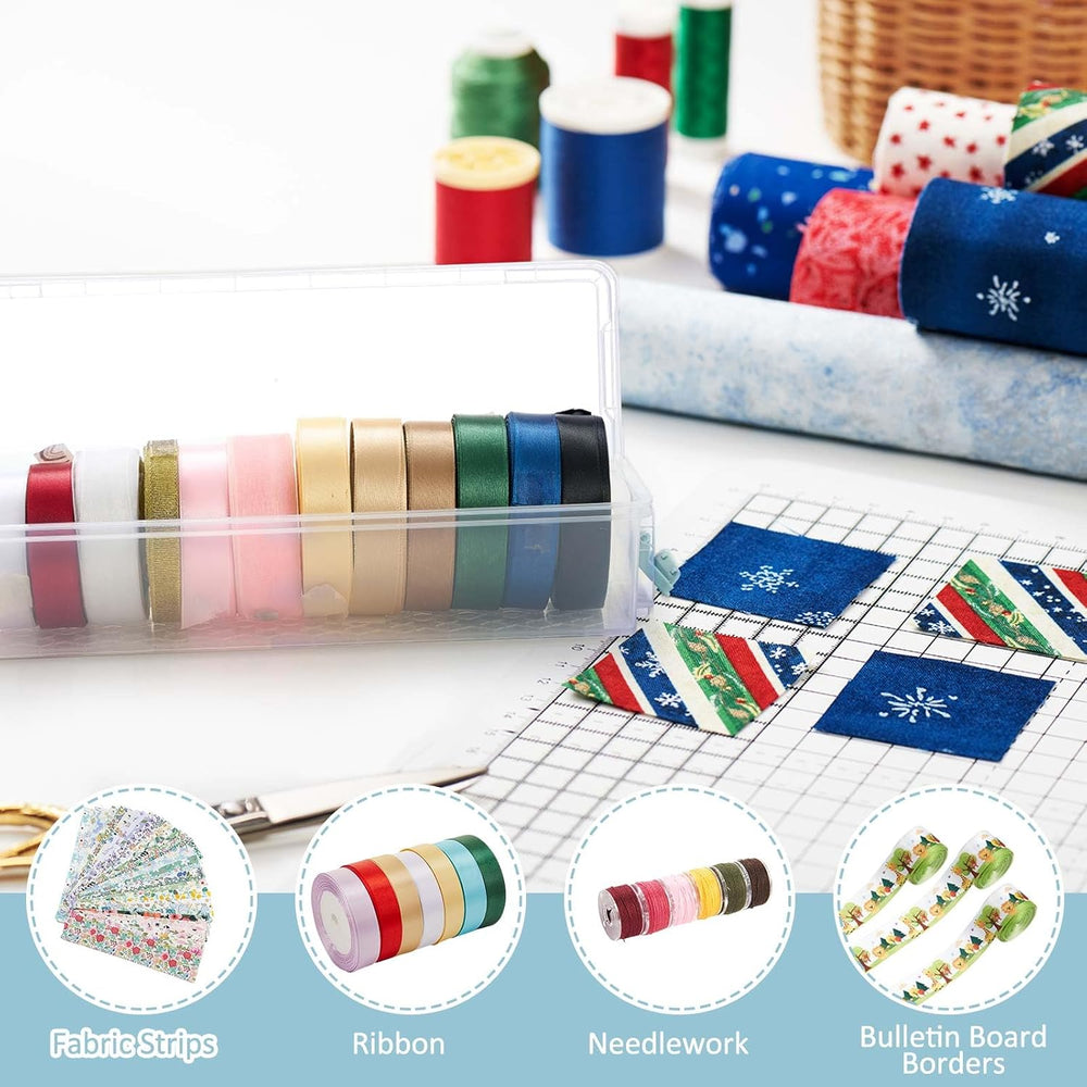 Tioncy 6 Pcs 13 x 4 x 3 in Fabric Strip Case, Blue