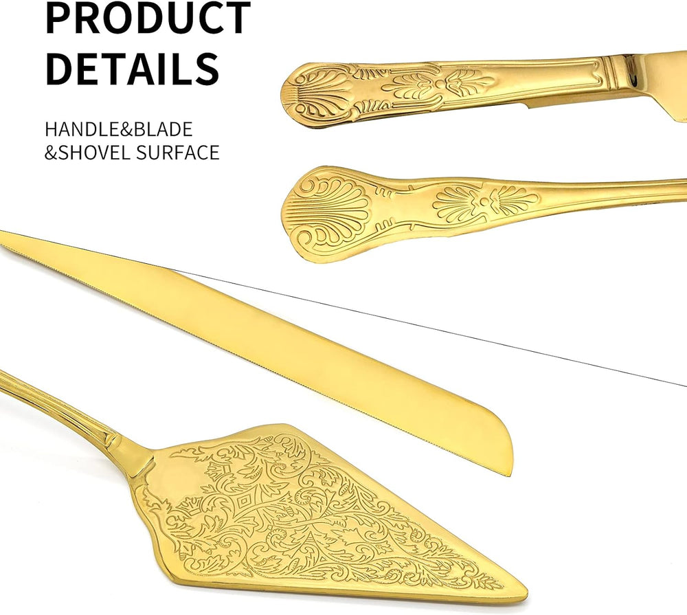 Vintage Wedding Cake Knife and Server Set, Stainless Steel Cake Pie Pastry Cu...