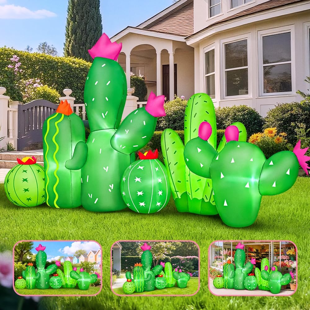 kooy 6ft cinco de mayo inflatables cactus, mexican, close-up detail