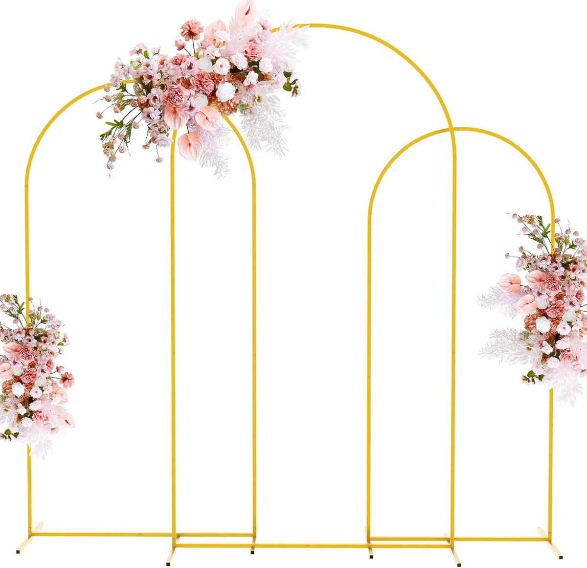 Putros Arch Backdrop Stand, Metal Wedding Arch Stand, 7.2ft,6.6ft,6ft, Gold