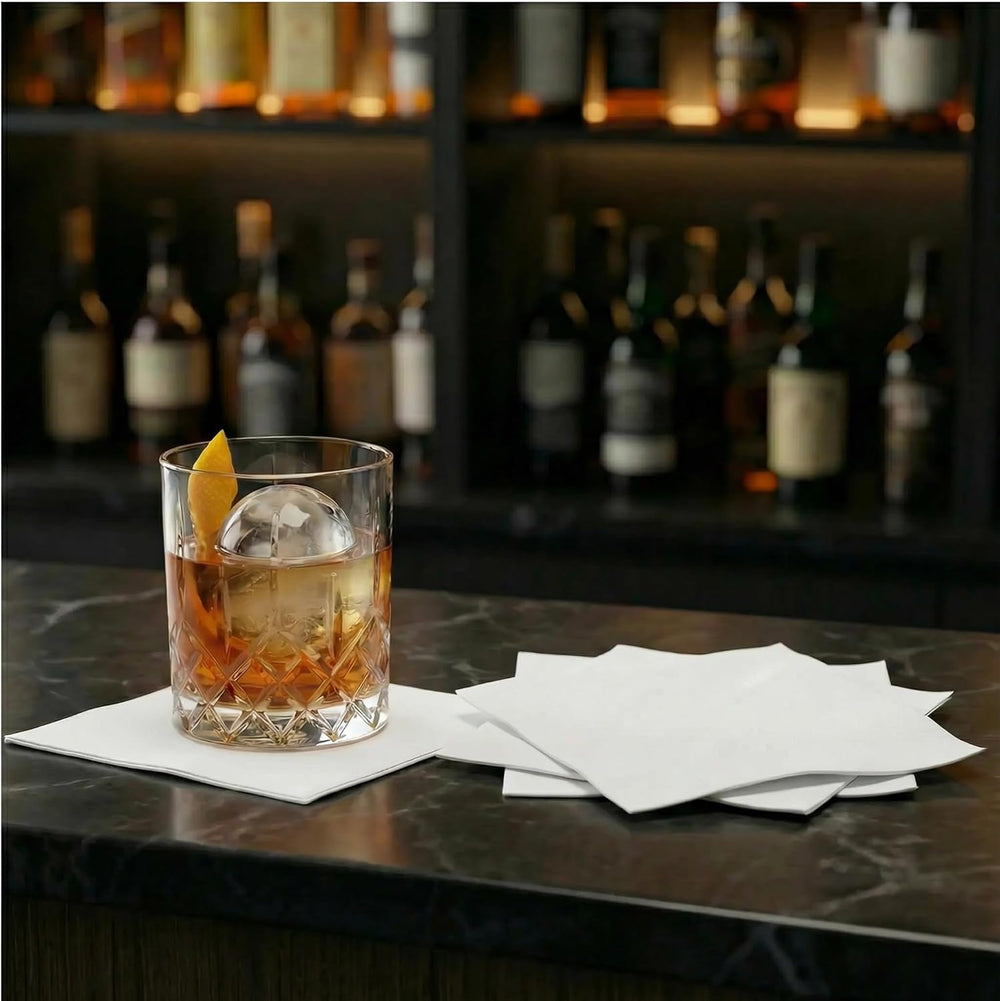 AMERICAN HOMESTEAD White Cocktail Napkins - Premium 4.75"x4.75" Dis...