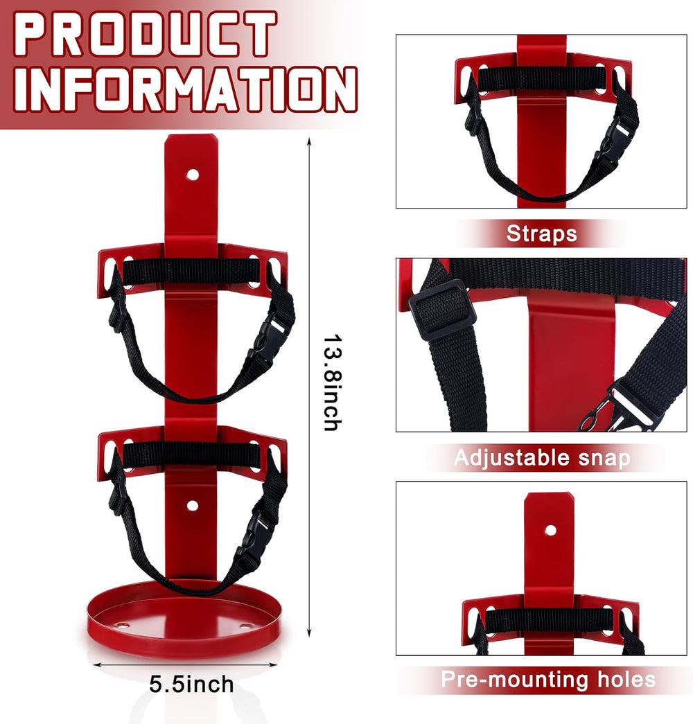 Suzile Fire Extinguisher Bracket Wall Mount, Heavy Duty Metal Holder, 2 Pcs
