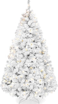 Best Choice Products Pre-Lit White Christmas Tree, 6ft Artificial Snow Flocked Full Fir Tree, Holiday Decoration w/ 250 Lights, 928 Branch Tips