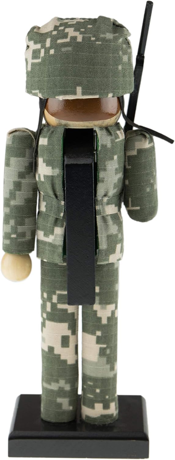 clever creations army soldier 10 inch traditional wooden, close-up detail