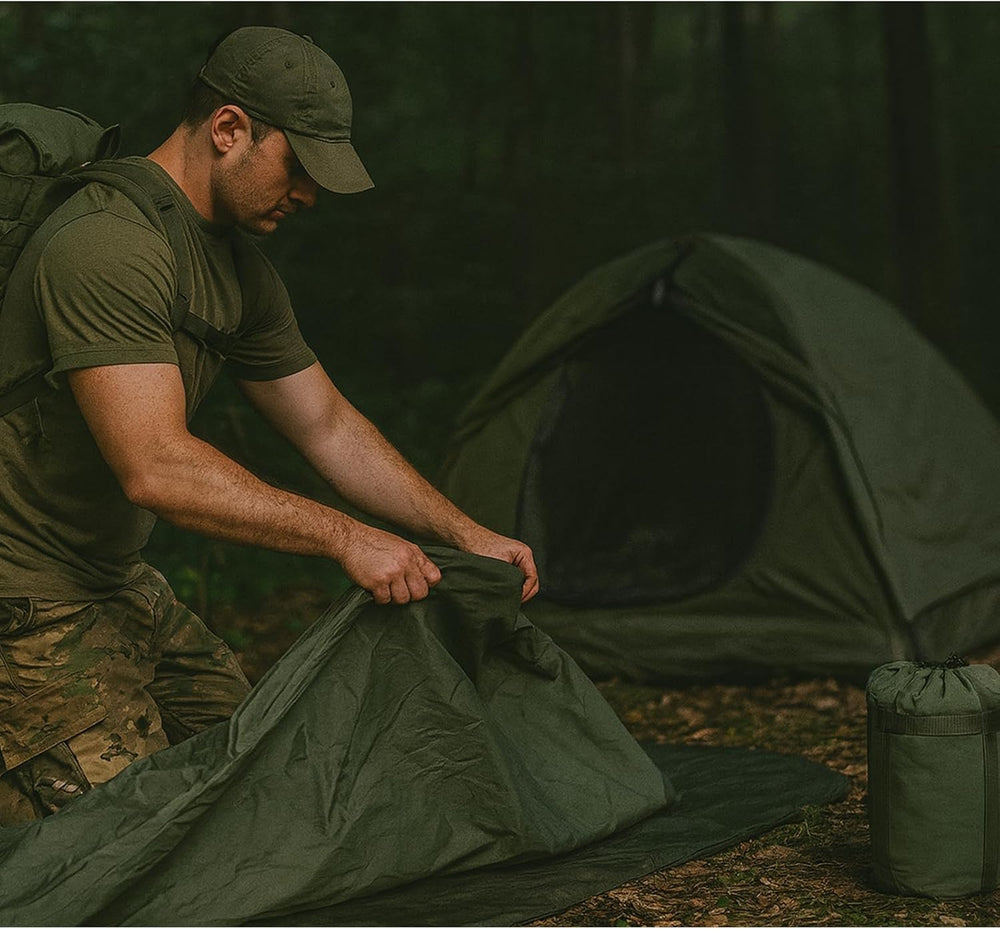 AKMAX Military Bivy Cover Sack Waterproof Sleeping Bag Shell Shelter Coyote