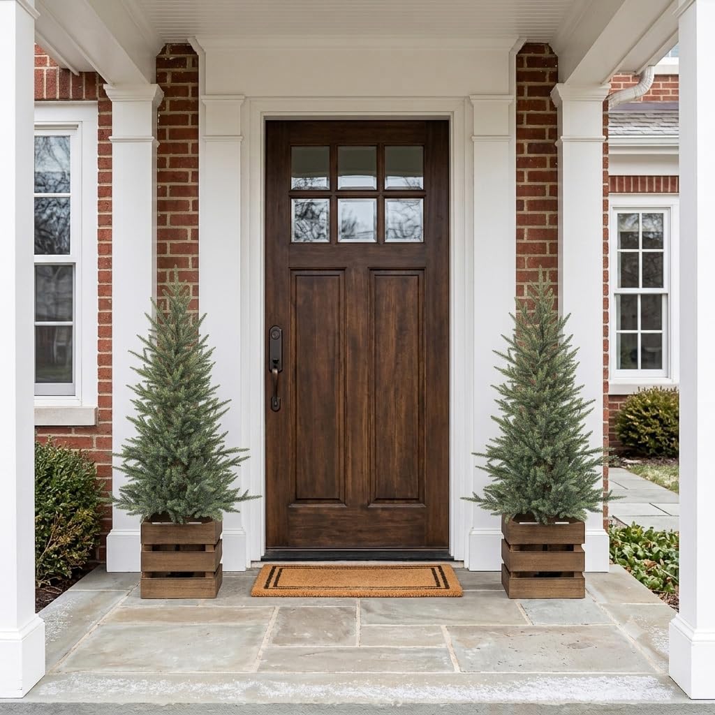 collective home 2 pack pre-lit 4 ft christmas, close-up detail