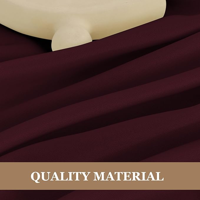 Fitable 6 Pack Burgundy Tablecloths for Round Tables - 108 Inches in Diameter - Stain Resistant and Washable Table Clothes, Polyester Fabric Table Covers for Wedding, Party, Banquet, Formal Events
