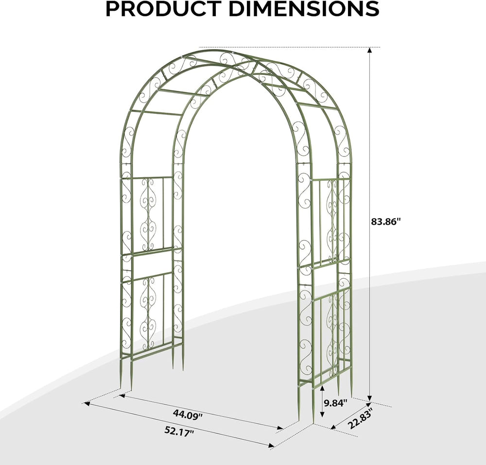 Metal Garden Arch Arbor Trellis, Outdoor Climbing Plant Frame