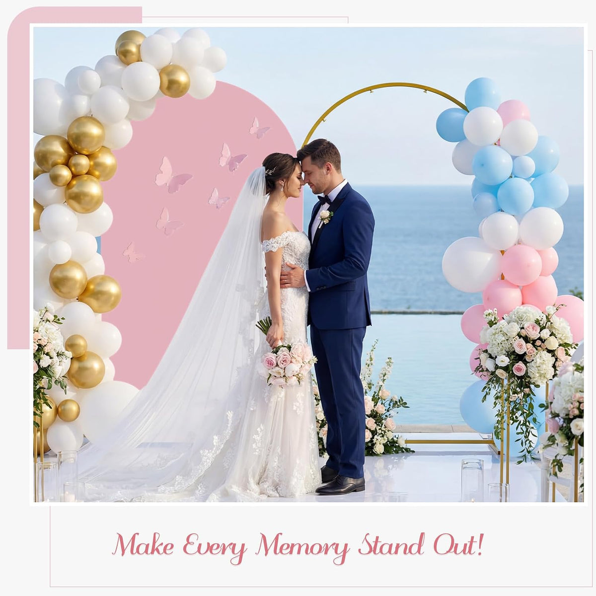 7.2FT Metal Arch Backdrop Stand and Cover Set, Pink