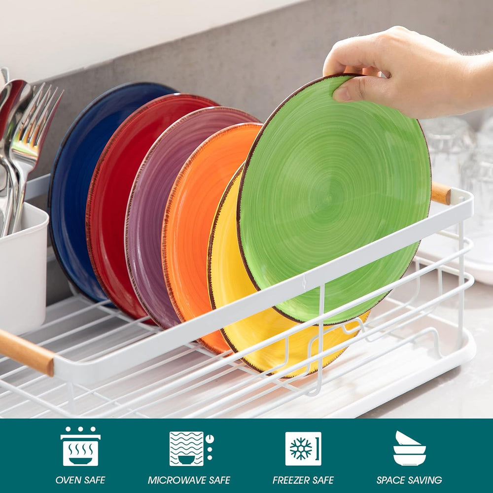 vancasso Bonita Muticolor Salad Plate Set of 6, 7.5 Inch Ceramic Dessert Plat...
