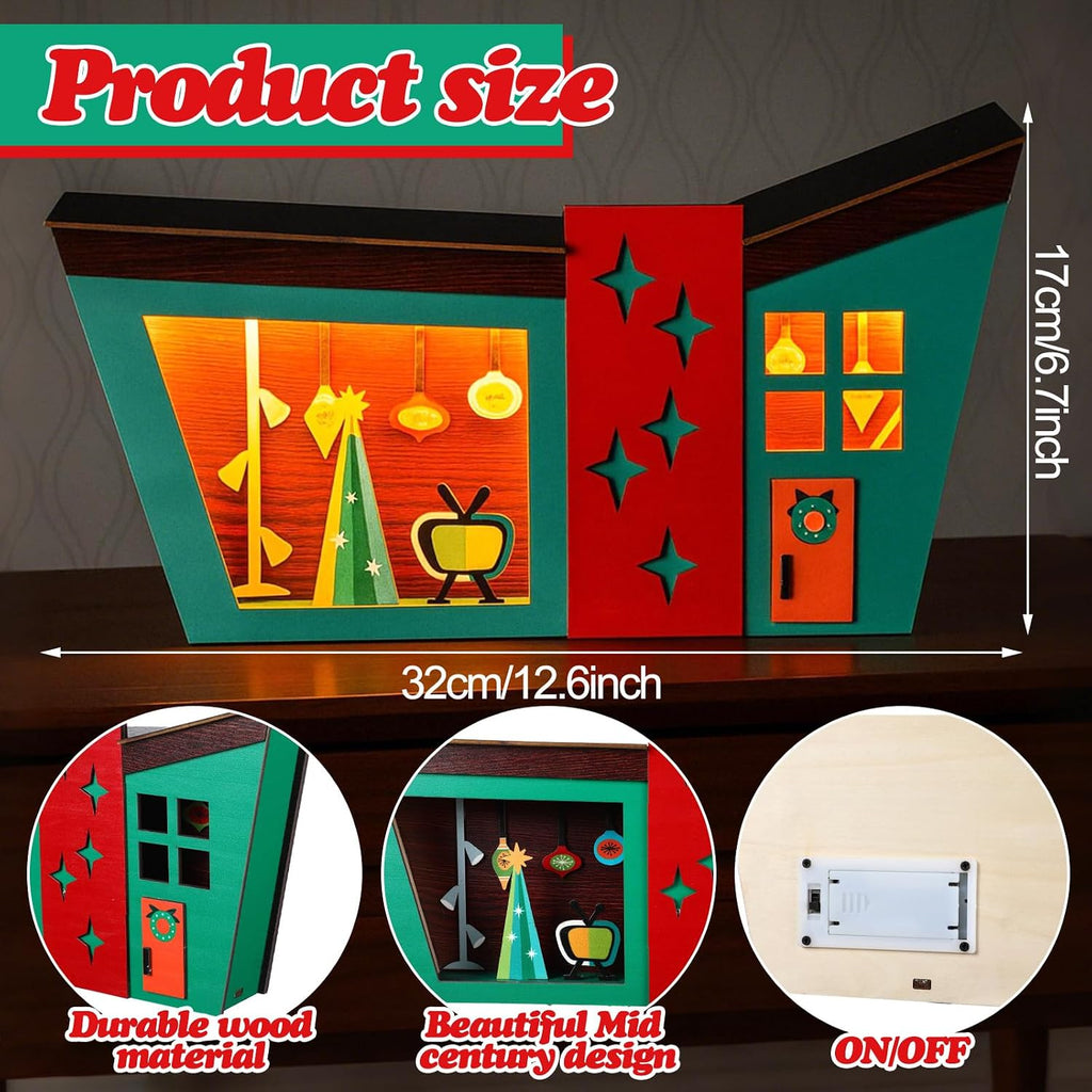 tujoe 2 pcs lighted christmas table decorations led, close-up detail